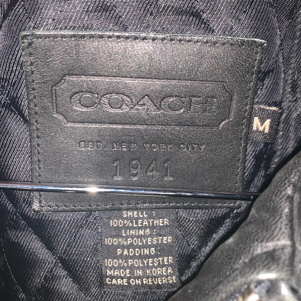 Coach black leather bomber biker moto jacket - Picture 3 of 7